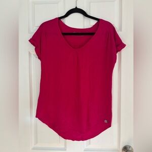 Eddie Bauer Pink V-Neck Short Sleeve Tee Women’s Small